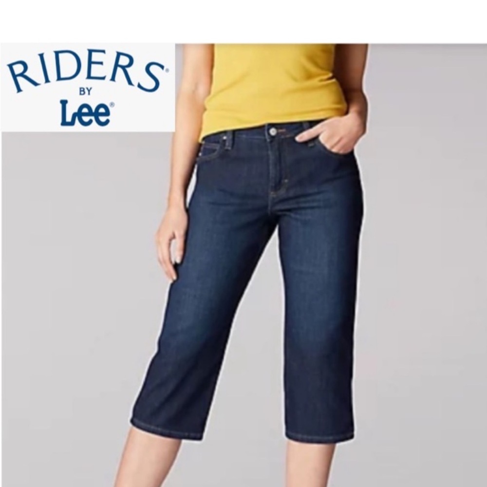 Riders by Lee Womenβs 2X Cropped Jeans β Dark Wash ππ - Picture 1 of 11